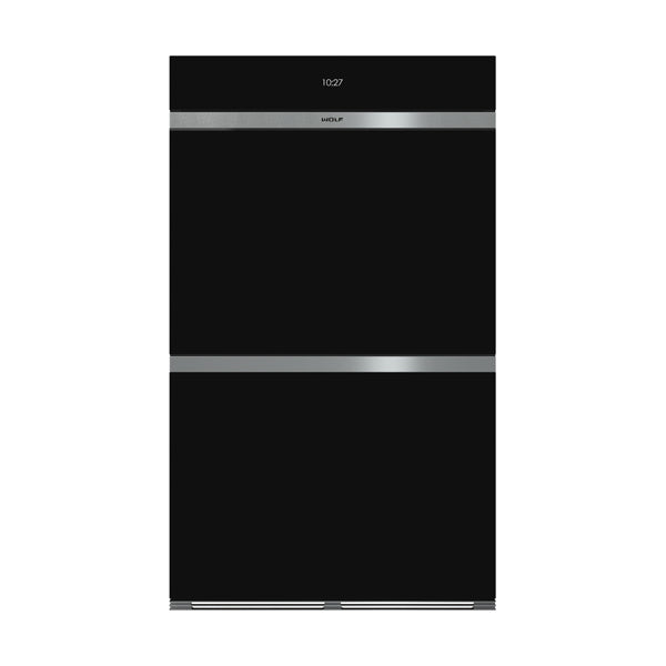 Wolf Built-In M Series Contemporary Black Glass Double Oven | ICBDO30CM/B
